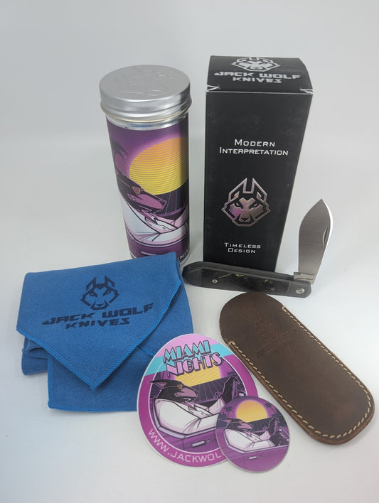 *Consignment* Jack Wolf Knives Low Drag Jack Fat Carbon Dark Matter Yellow Slipjoint Knife