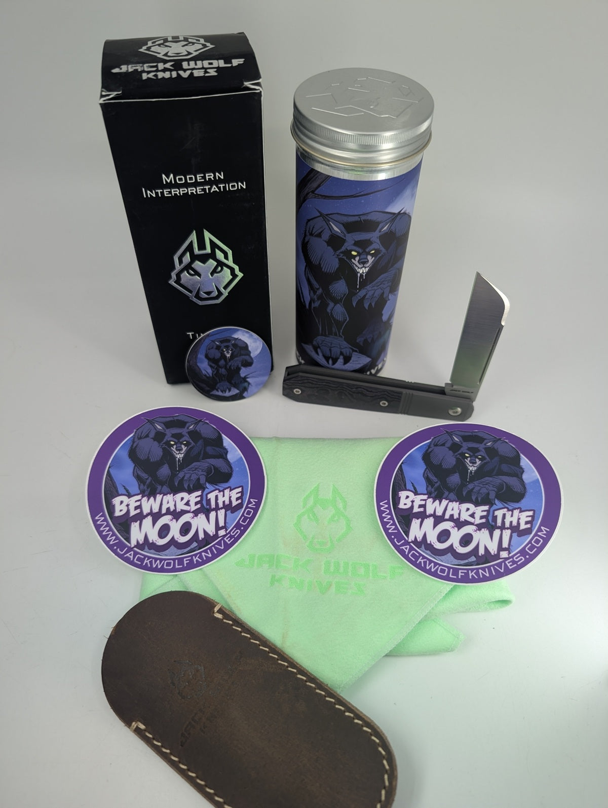 *Consignment* Jack Wolf Knives Midnight Jack Fat Carbon Purple Haze Slipjoint Knife