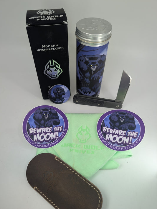 *Consignment* Jack Wolf Knives Midnight Jack Fat Carbon Purple Haze Slipjoint Knife