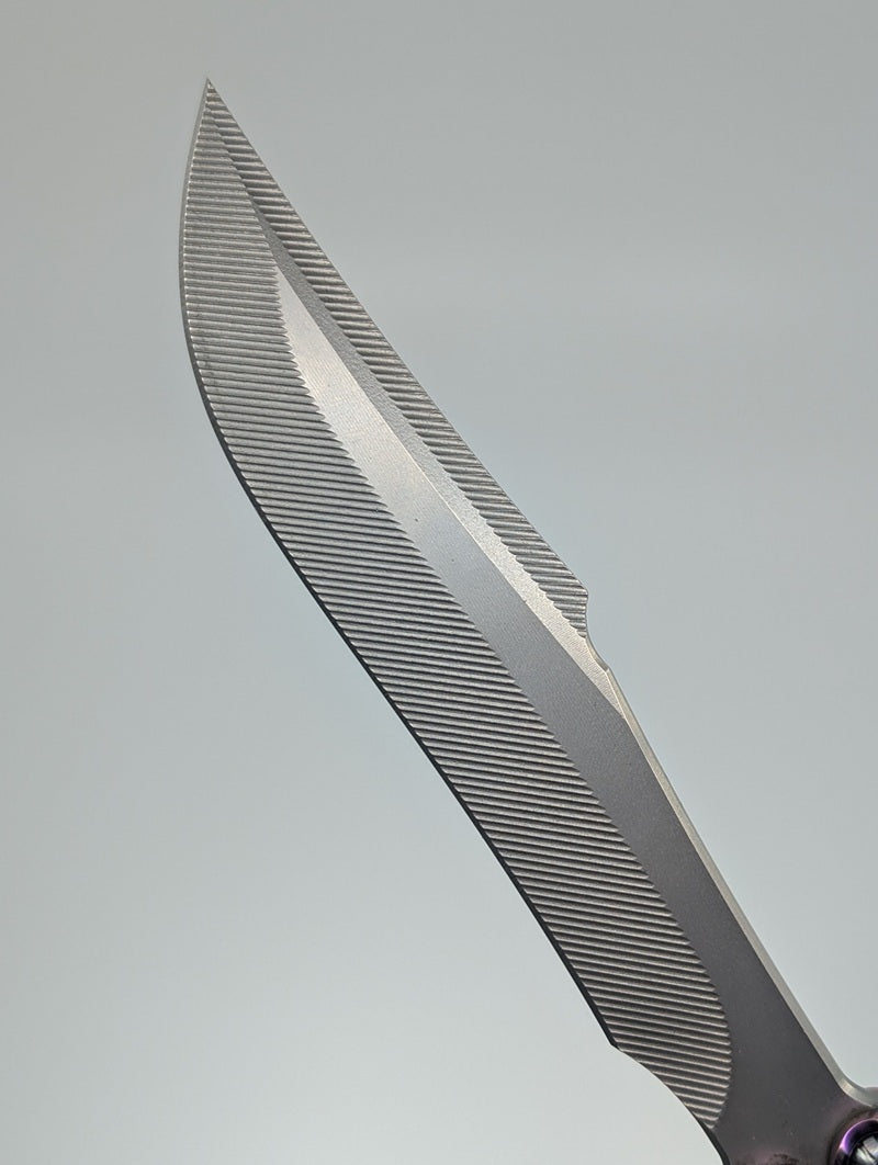 LDY Vixen Purple Titanium Live Blade Balisong