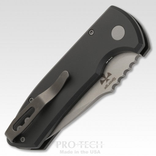 Protech Short Bladed Rockeye Solid Black Auto Folding Knife