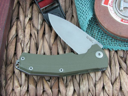 Lionsteel Kur OD Green G-10 Frame Lock Folding Knife