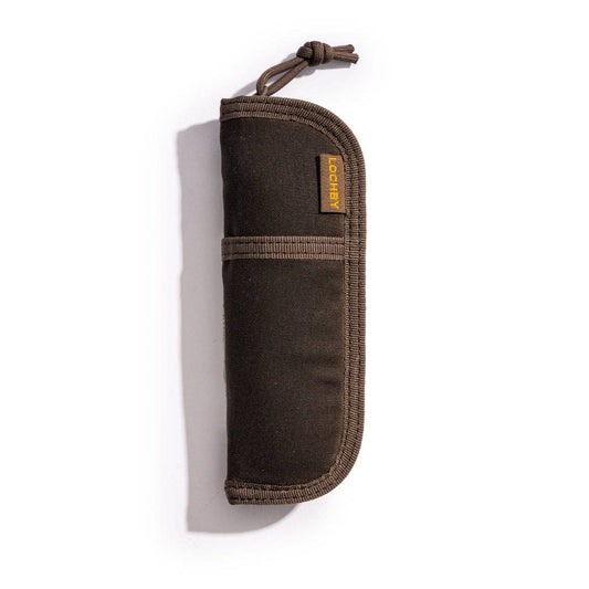 LOCHBY Brown pen sheath with brand label on a white background