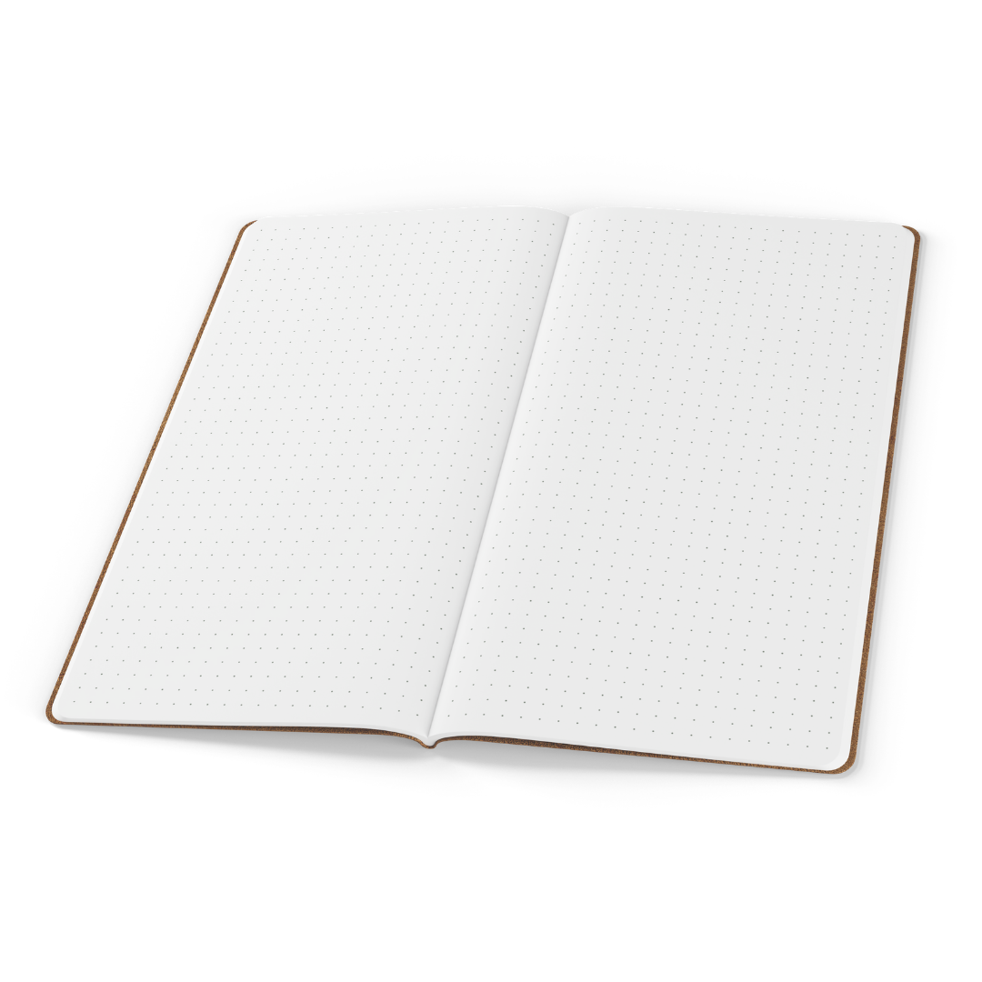 LOCHBY Tomoe River Notebooks TN Open with dot grid pages on a white background