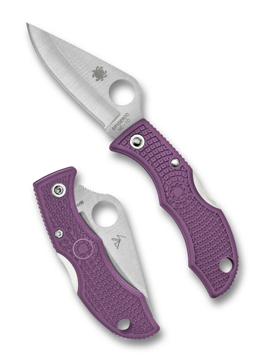 Spyderco Ladybug 3 Purple FRN & VG10 Blade Backlock Folding Knife