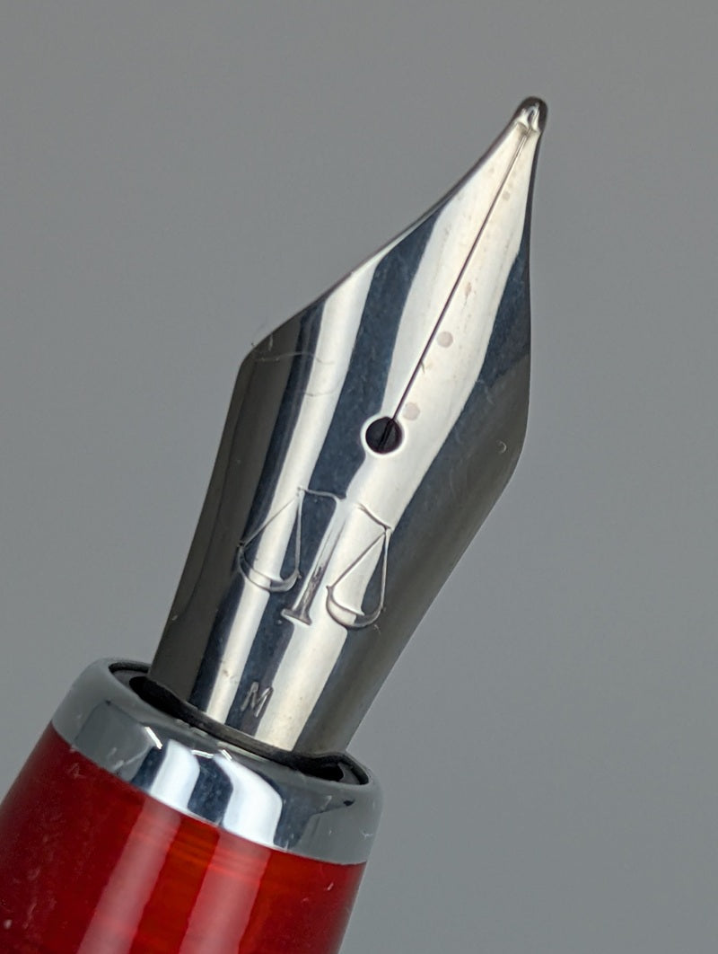 *Consignment* LALEX Vintage Red "Heart" Fountain Pen (M) / Ballpoint Pen Set