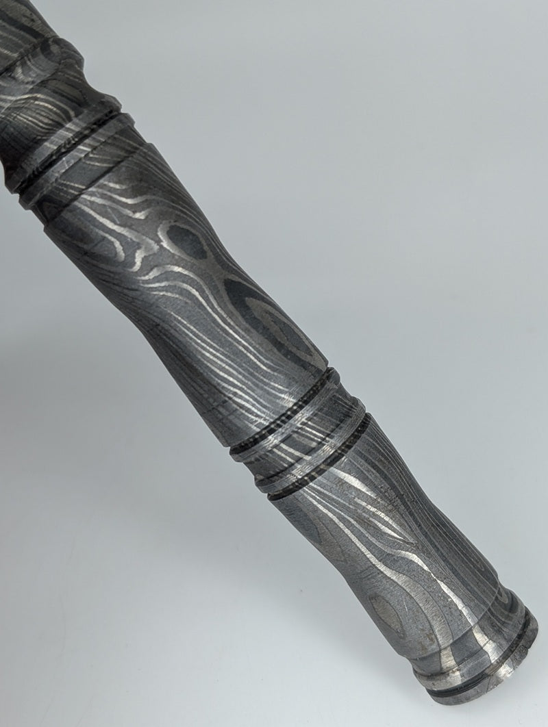 *Consignment* Custom Large Damascus Spiral Blade Dagger w/ Leather Sheath