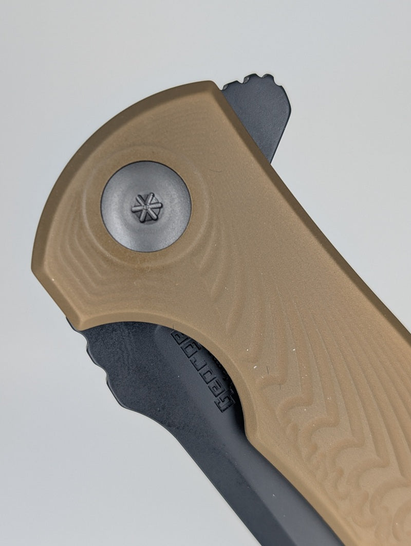 *Consignment* Leg George Myna Copper DLC Ti / Black DLC Magnacut Framelock Folding Knife