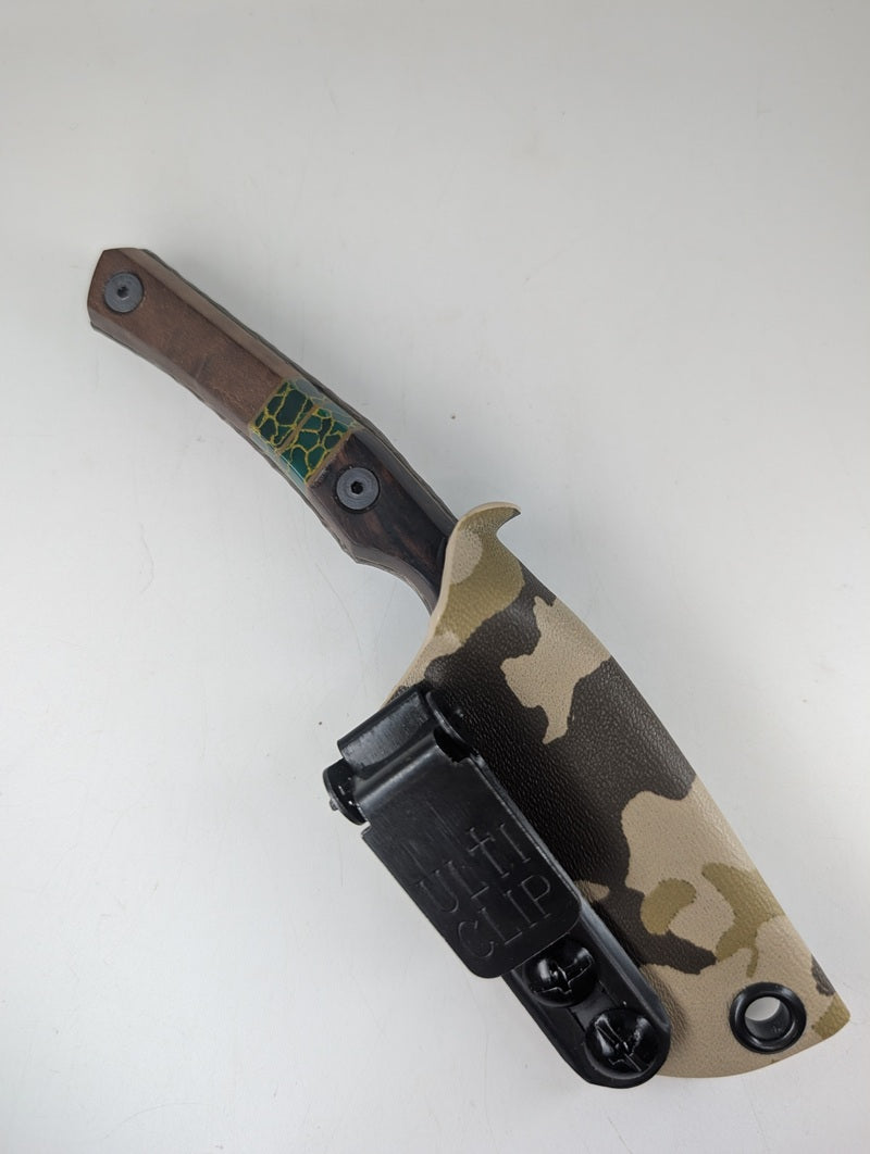 Lex Rex Custom Knives Mini Goblin CopperMai Damascus Fixed Blade Knife