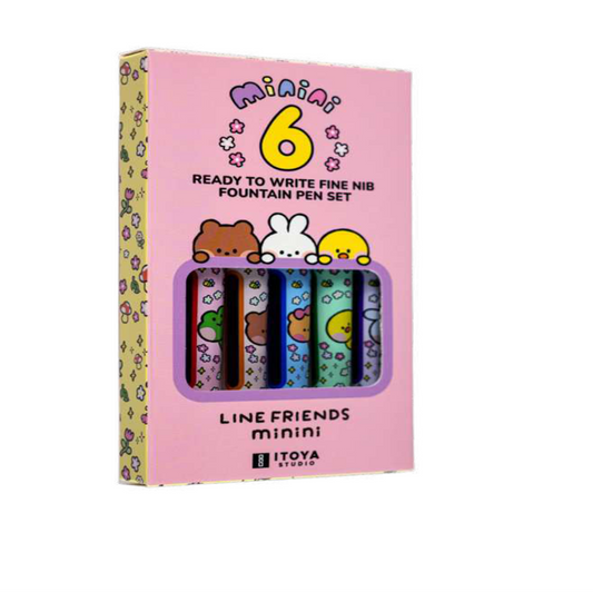 Itoya Blade Fountain Pen Line Friends Minini Pack of 6