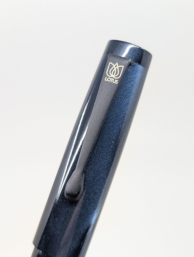 *Consignment* Lotus Pens Student Blue Acrylic Fountain Pen Broad Nib