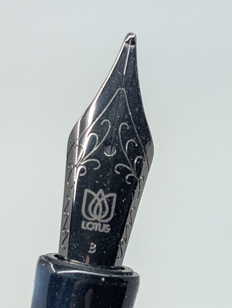 *Consignment* Lotus Pens Student Blue Acrylic Fountain Pen Broad Nib