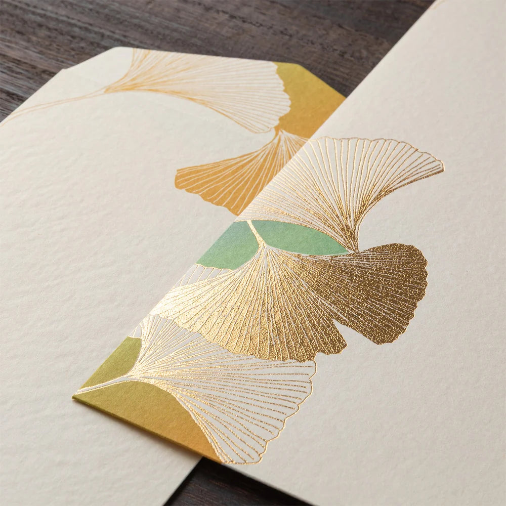 Midori Envelopes - Foil Stamping Dancing Ginkgo