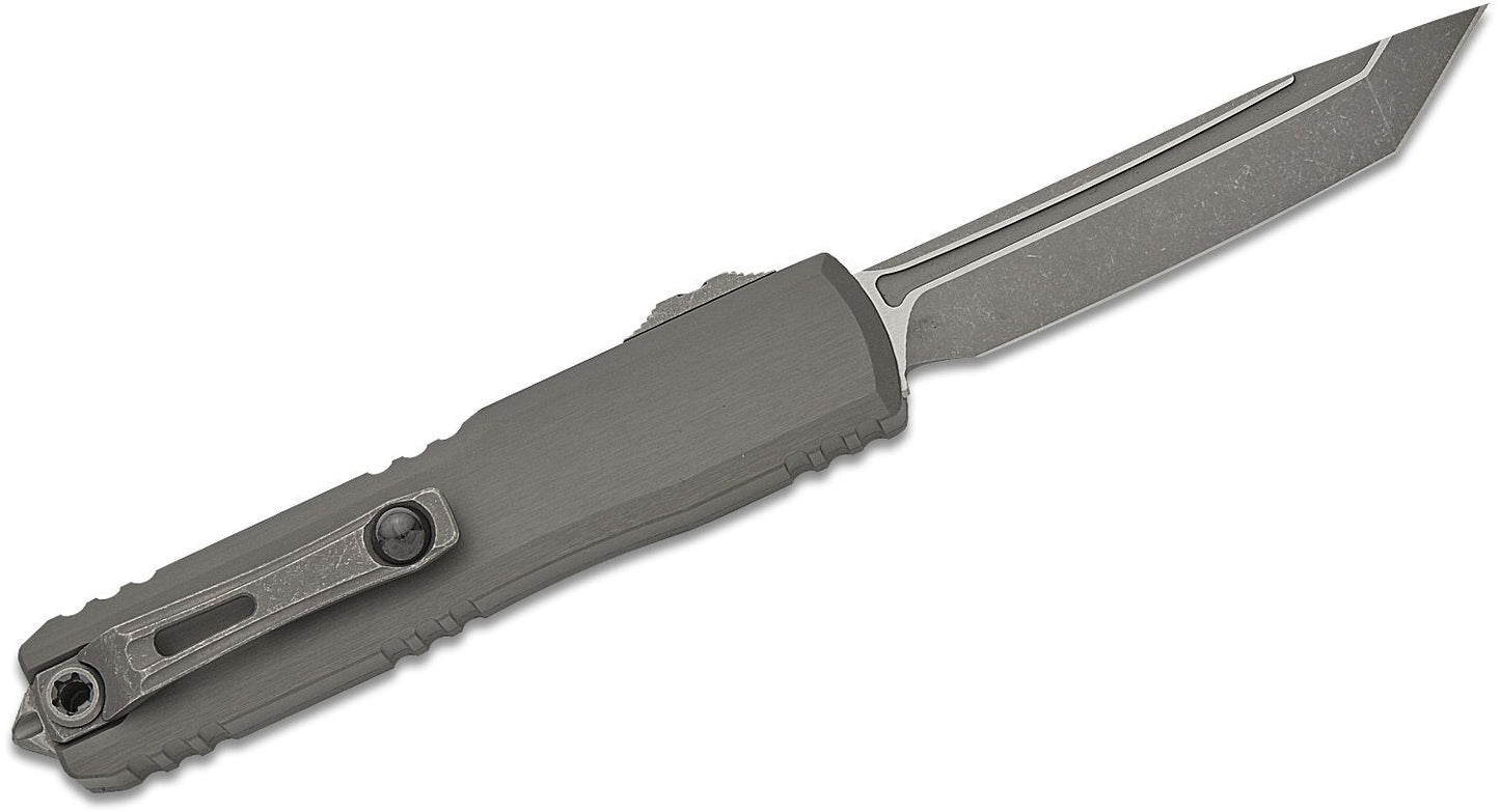 Microtech Ultratech ZBP T/E Natural Clear Apocalyptic Out the Front Knife