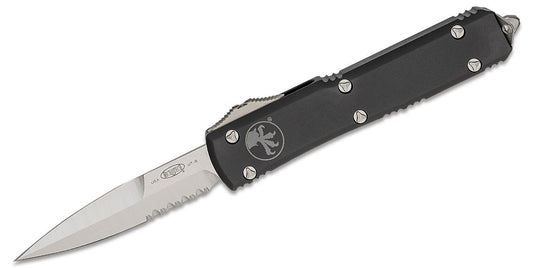 Microtech Ultratech Bayonet Satin Partial Serrated Out the Front Knife