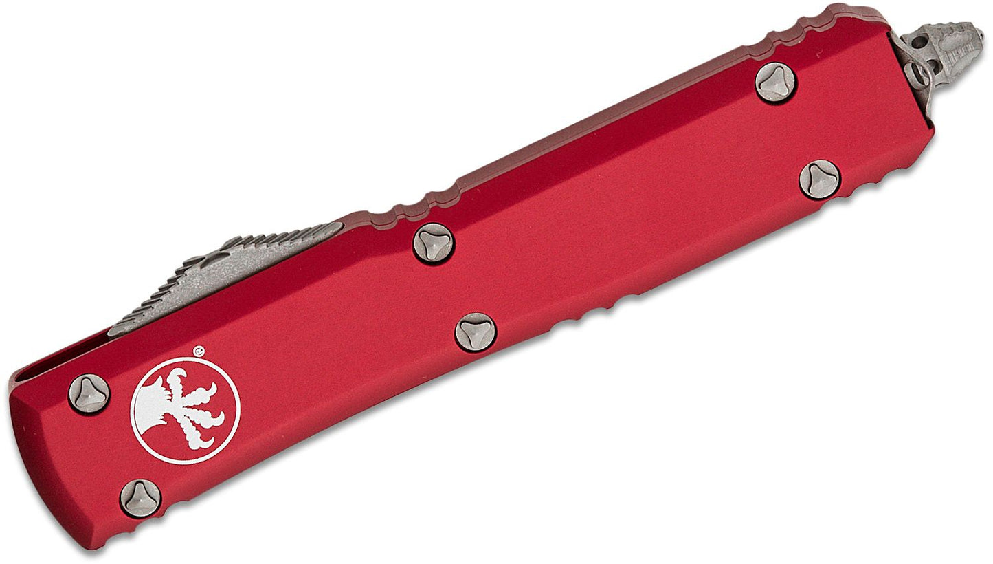 Microtech Ultratech Merlot Apocalyptic Partial Serrated Out the Front
