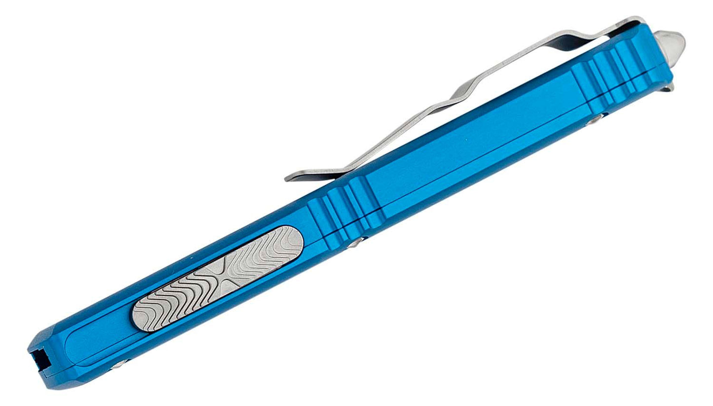 Microtech Ultratech Single Edge Blue Satin Standard Out the Front Knife
