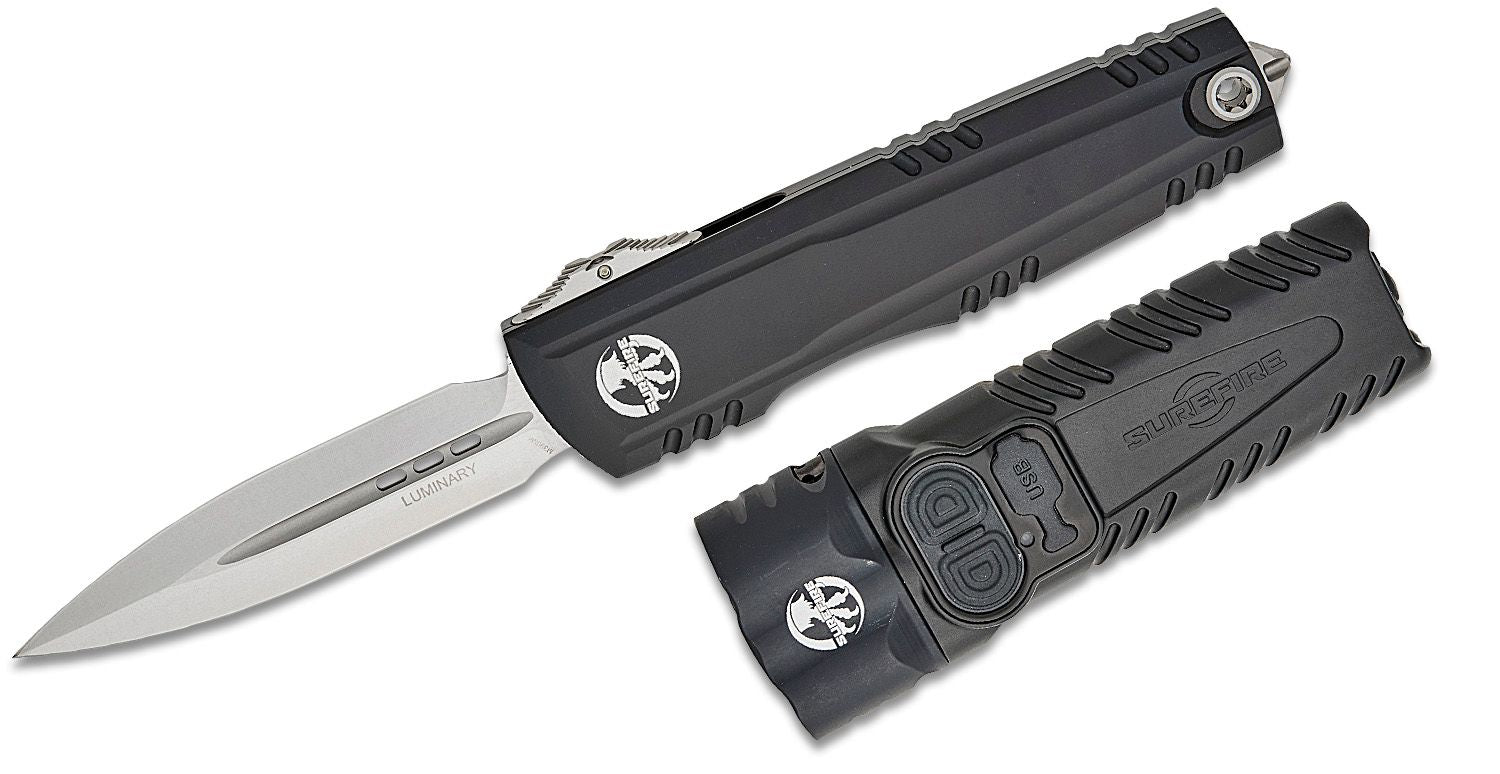 Microtech Surefire Collaboration Luminary Out the Front Knife w/ Flash ...