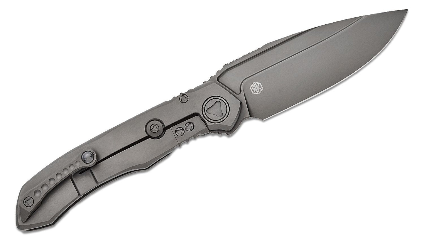Microtech Anax Single Edge Titanium Handle DLC Standard CF Inlay Folding Knife