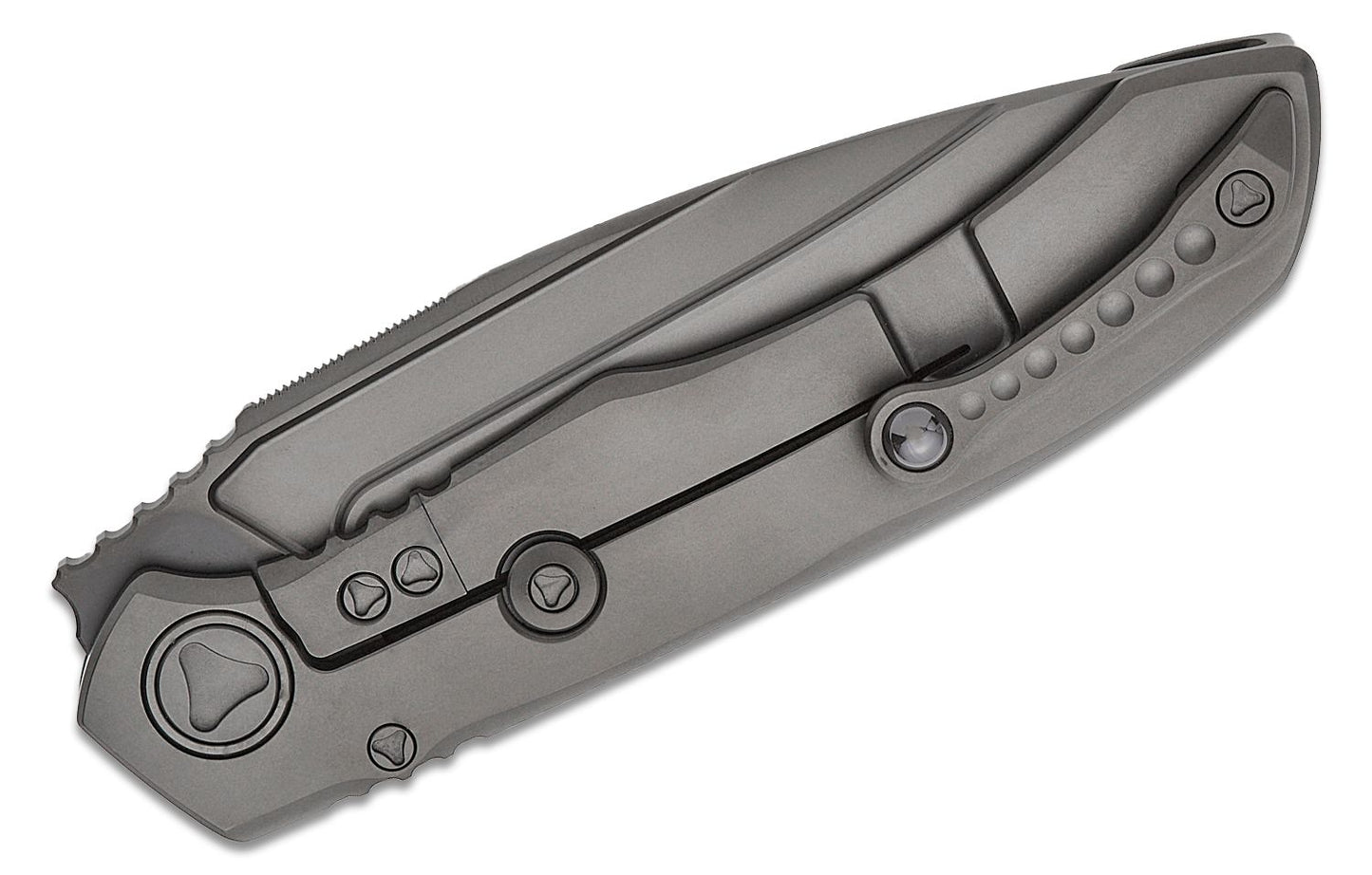 Microtech Anax Single Edge Titanium Handle DLC Standard CF Inlay Folding Knife
