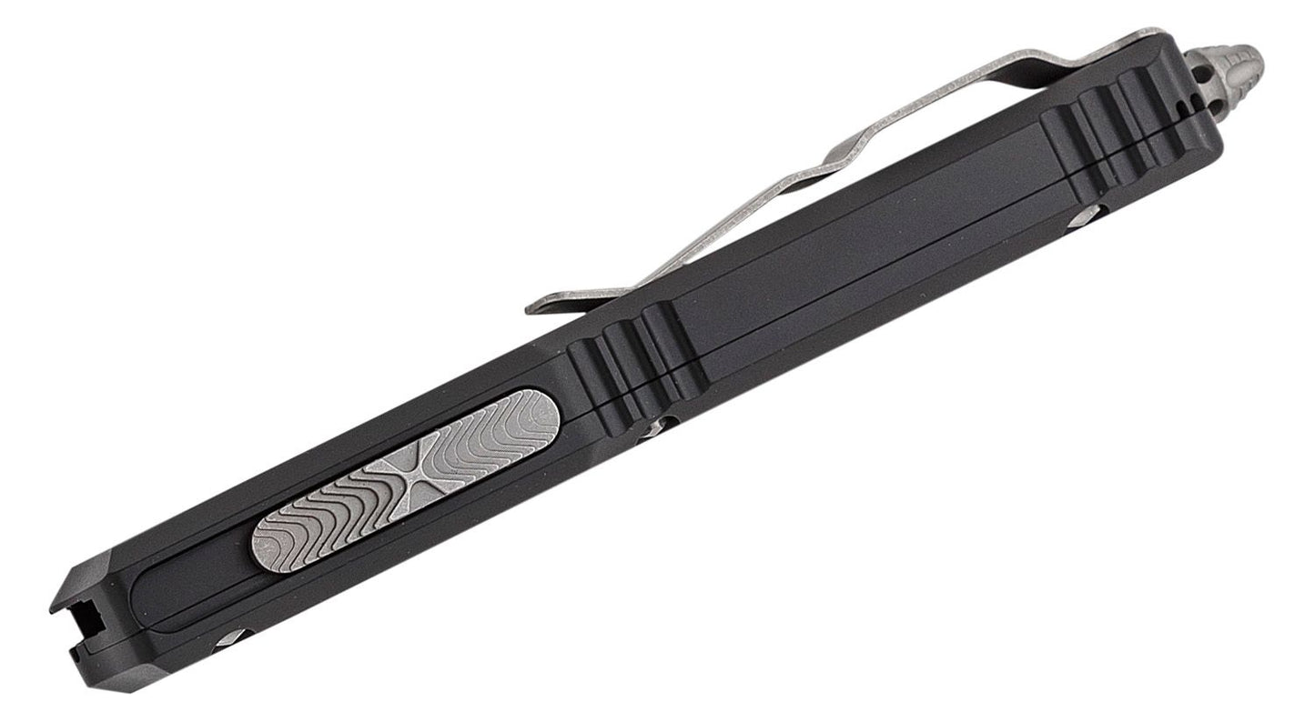 Microtech Makora D/E  Apocalyptic Full Serrated Nickel Baron Internals Out the Front Knife