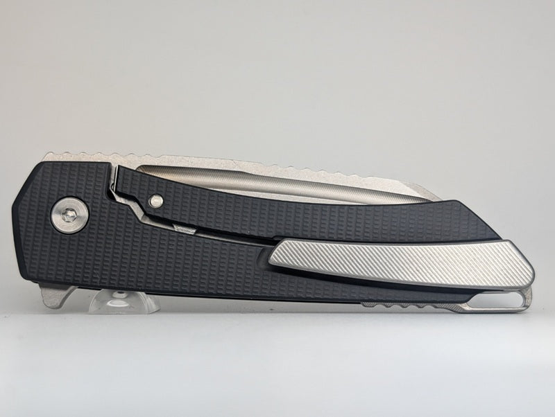 MachineWise Mojave Matte Black DLC (S90V | Stonewash | Grenade) Framelock Folding Knife #1234 *BLEM*