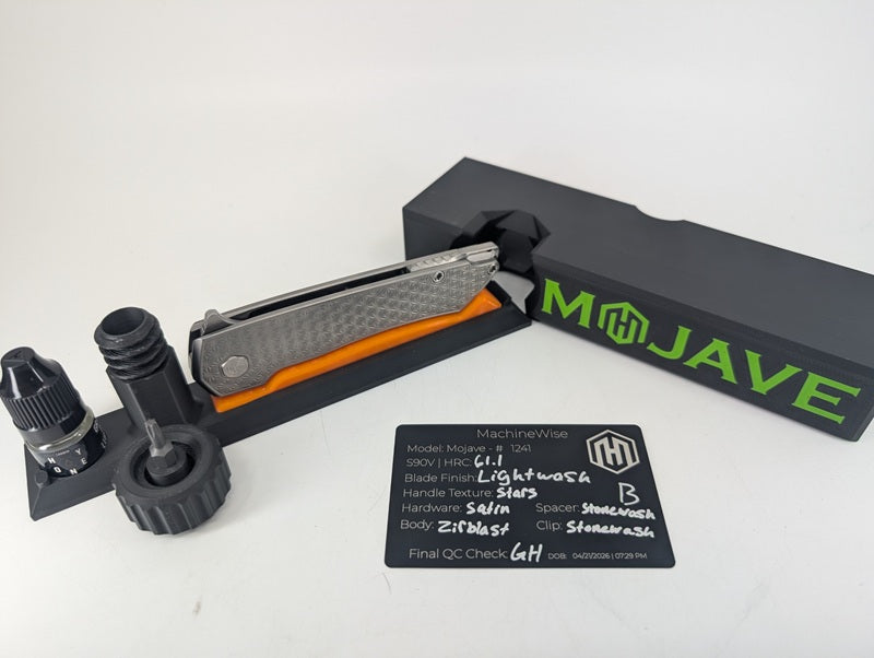 MachineWise Mojave Raw (S90V | Lightwash | Stars) Framelock Folding Knife #1241 *BLEM*