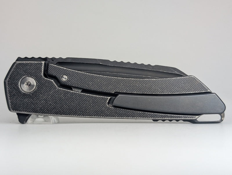 MachineWise Mojave DLC Black Dist. (S90V | DLC Dist. | FineStep) Framelock Folding Knife #1245 *BLEM*
