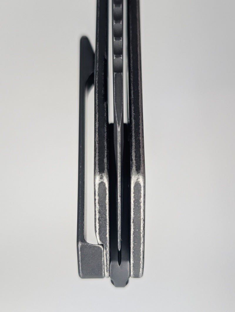 MachineWise Mojave DLC Black Dist. (S90V | DLC Dist. | FineStep) Framelock Folding Knife #1245 *BLEM*