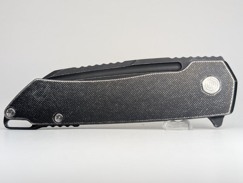 MachineWise Mojave DLC Black Dist. (S90V | DLC Dist. | FineStep) Framelock Folding Knife #1245 *BLEM*