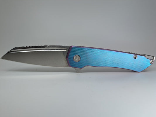 MachineWise Mojave Aqua to Purple Distressed (CPM 20CV | Stonewash | Finestep Handle) Framelock Folding Knife 183 *BLEM*