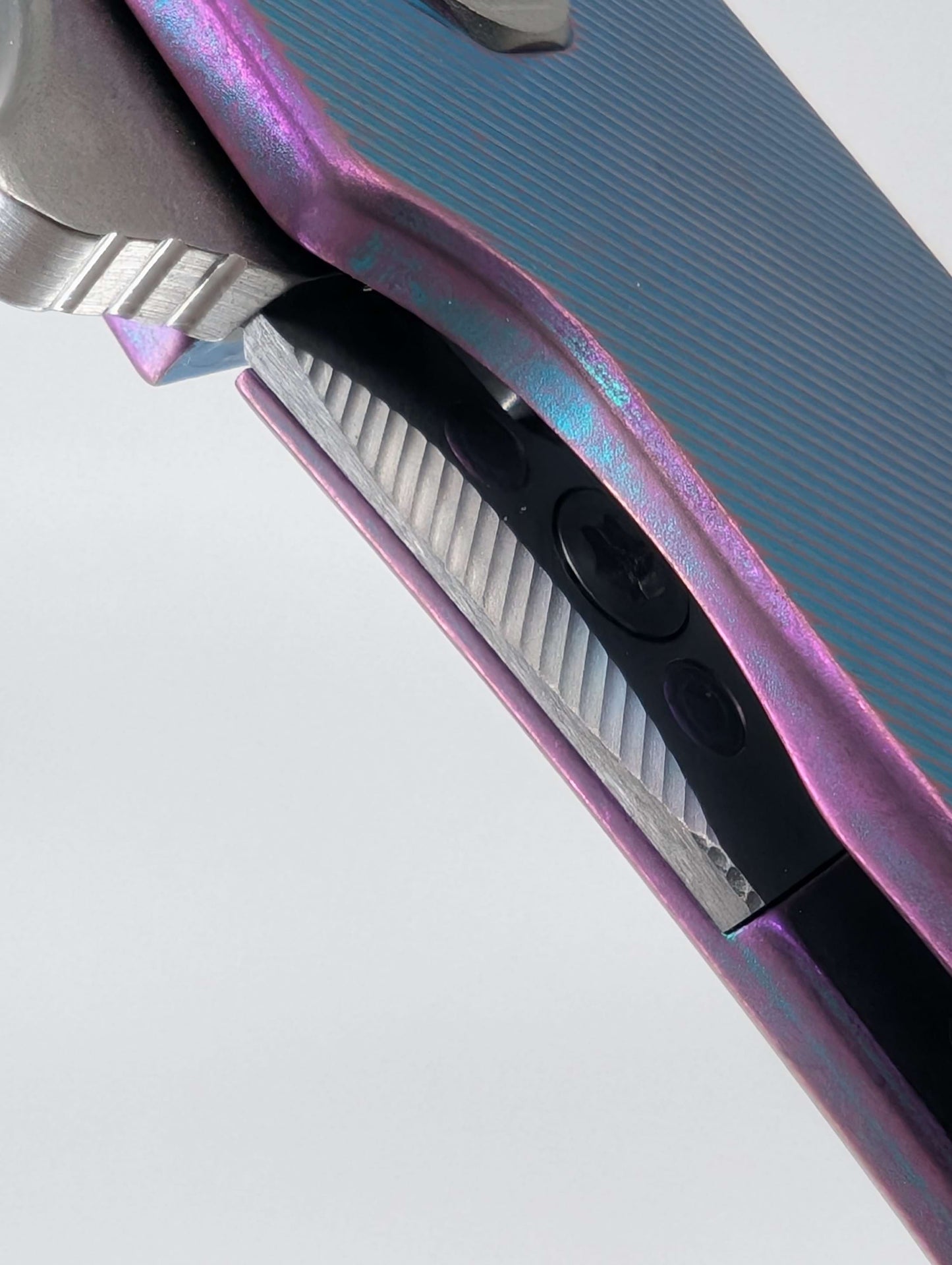 MachineWise Mojave Aqua w/ Purple Distress (CPM 20CV | Lightwash | Fine Step) Framelock Folding Knife #171