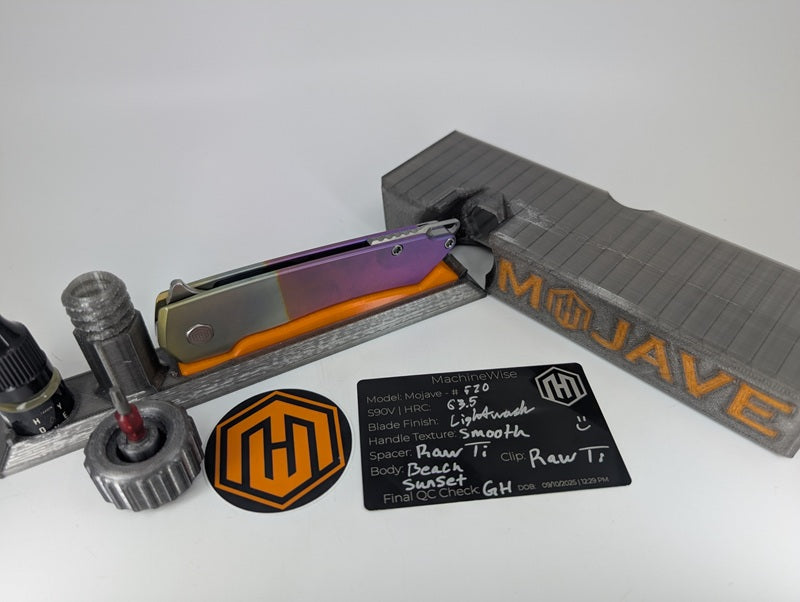 MachineWise Mojave Beach Sunset Titanium Framelock Folding Knife #570