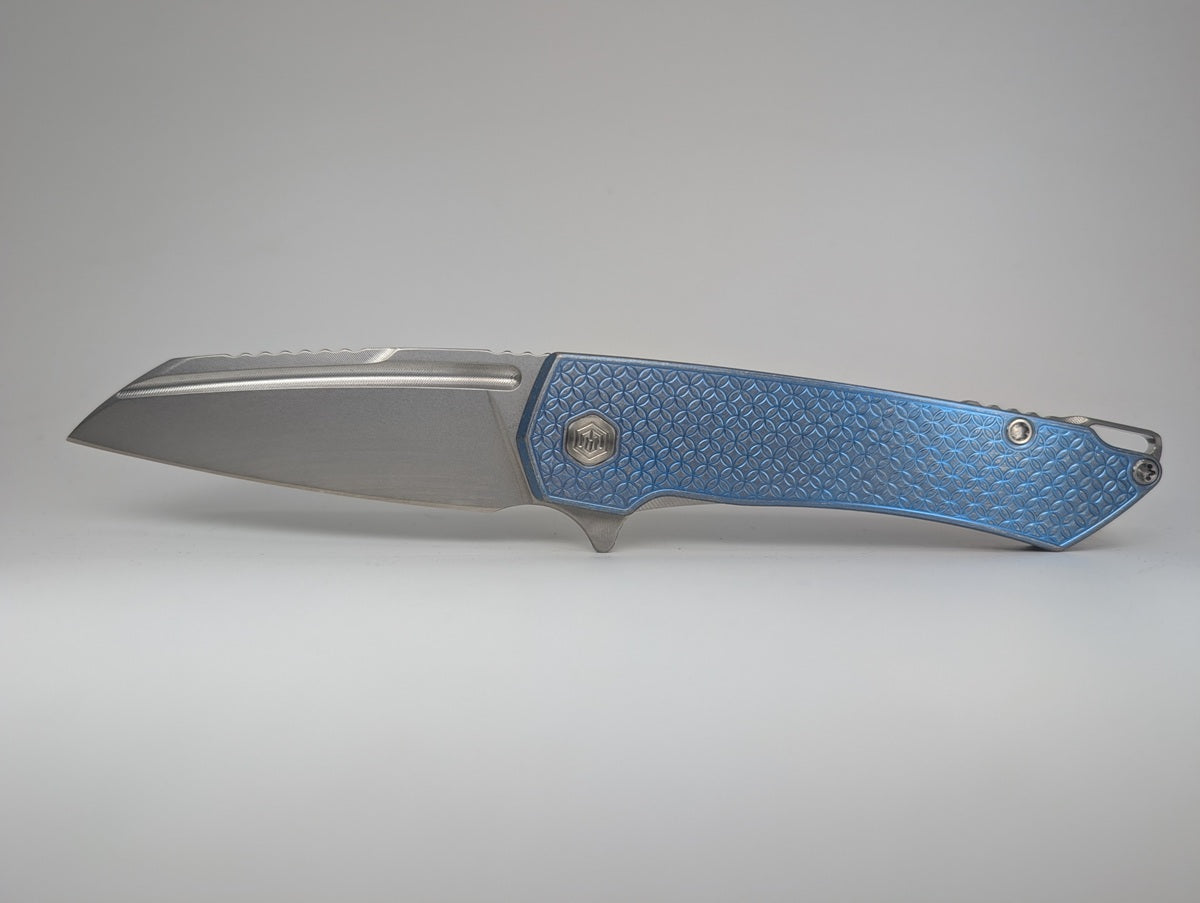MachineWise Mojave Blue Distress (S90V | Mosaic Handle) Framelock Folding Knife #1512 *BLEM*