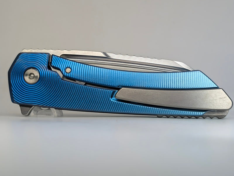 MachineWise Mojave Blue Fade Ti (S60V | Epicenter Handle) Framelock Folding Knife #1609