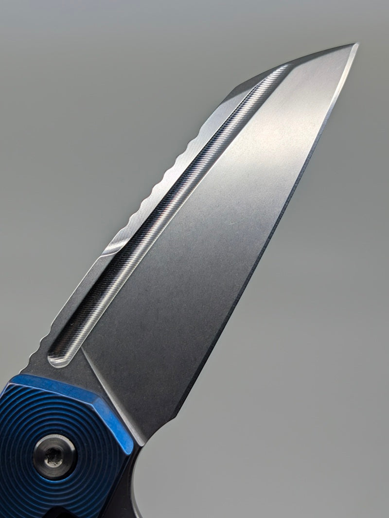 MachineWise Mojave Blue Fade Ti (S60V | Epicenter Handle) Framelock Folding Knife #1609