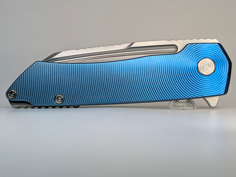 MachineWise Mojave Blue Fade Ti (S60V | Epicenter Handle) Framelock Folding Knife #1609