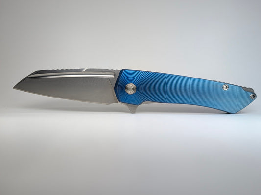 MachineWise Mojave Blue Fade Ti (S60V | Epicenter Handle) Framelock Folding Knife #1609