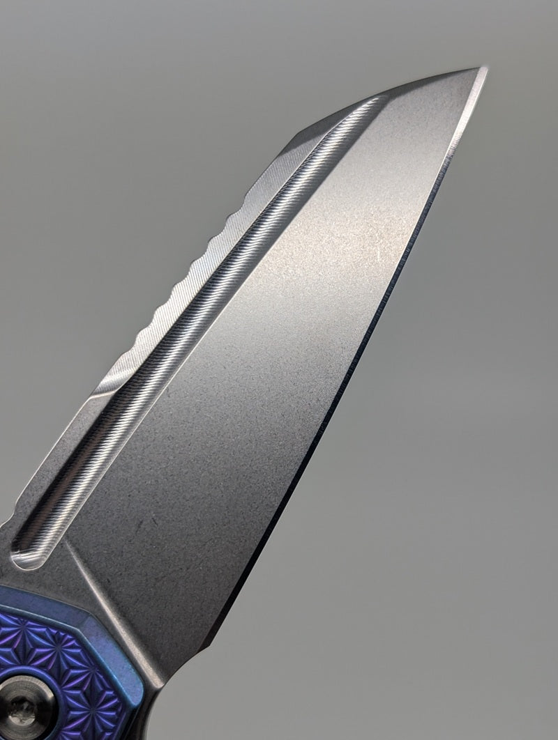 MachineWise Mojave Blurple (S90V | Stars Handle) Framelock Folding Knife #1515 *BLEM*