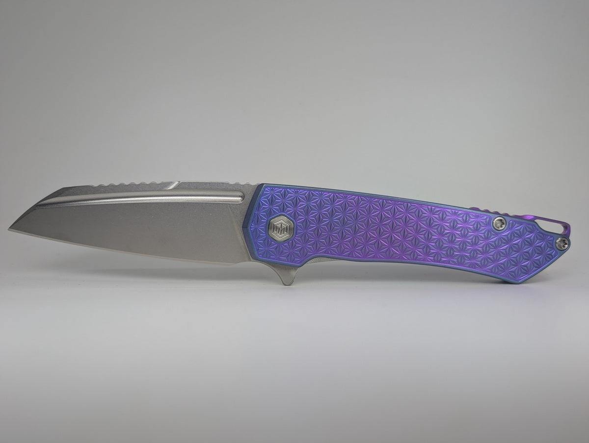 MachineWise Mojave Blurple (S90V | Stars Handle) Framelock Folding Knife #1515 *BLEM*