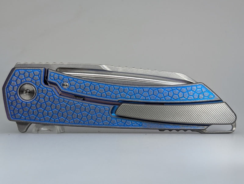 MachineWise Mojave Blurple Ti (S90V | Lightwash | Turtle) Framelock Folding Knife #1330