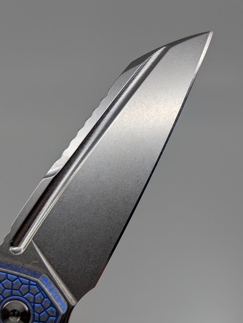 MachineWise Mojave Blurple Ti (S90V | Lightwash | Turtle) Framelock Folding Knife #1330