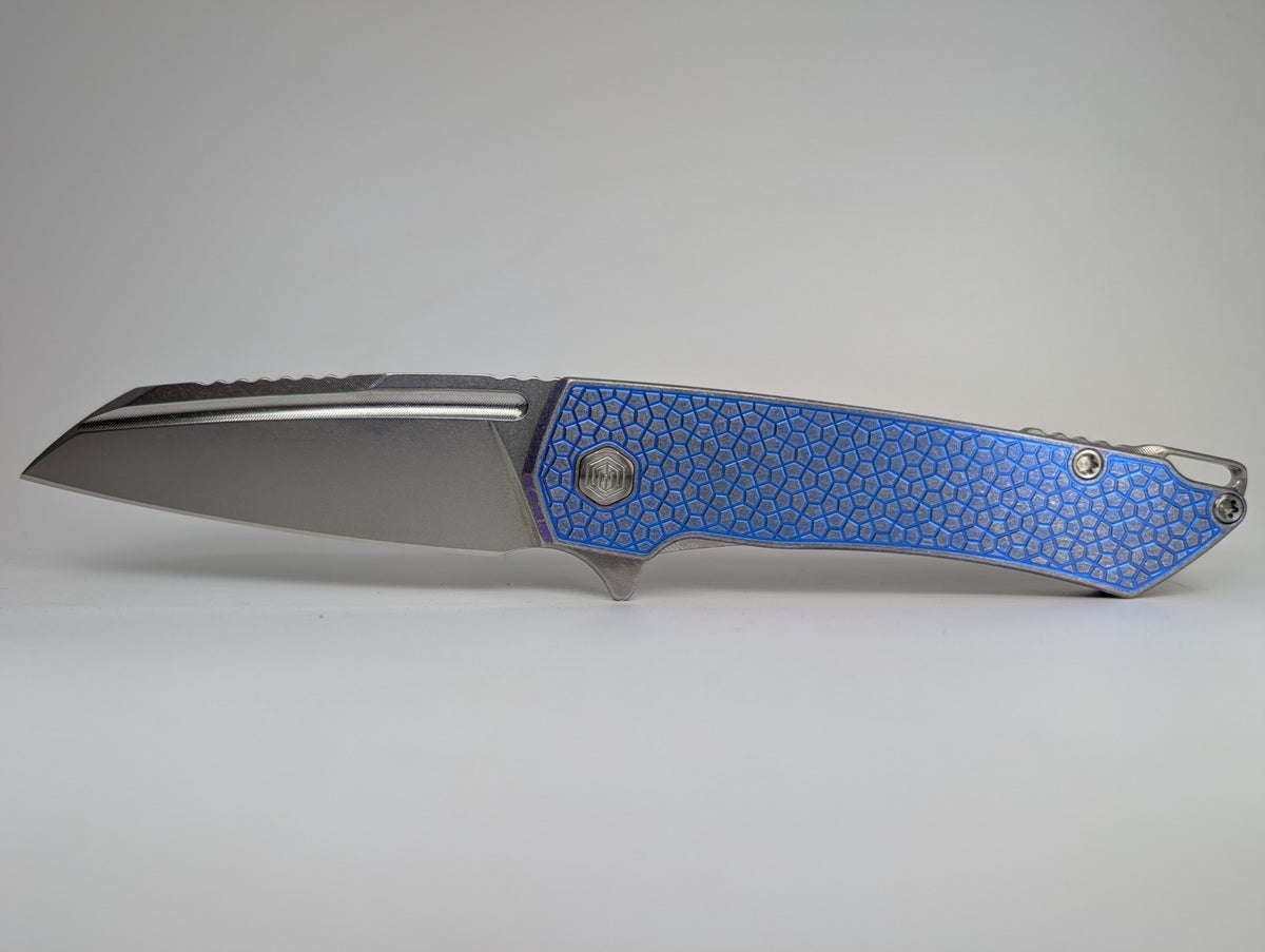 MachineWise Mojave Blurple Ti (S90V | Lightwash | Turtle) Framelock Folding Knife #1330