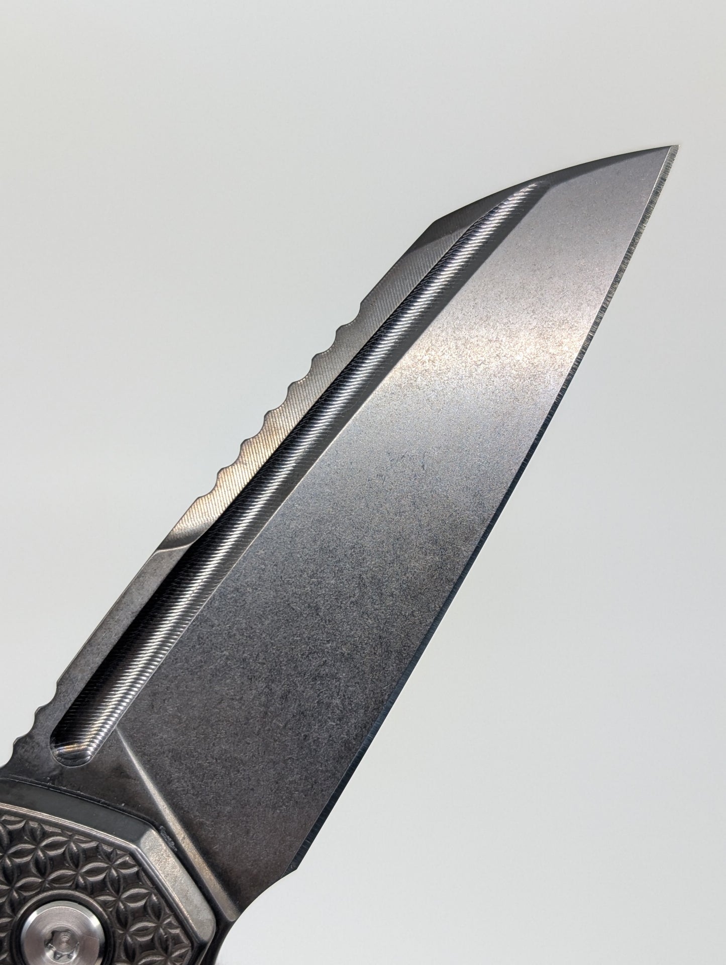 MachineWise Mojave Custom Limited Edition Full Dress Crystalized Ti Framelock Folding Knife #1019
