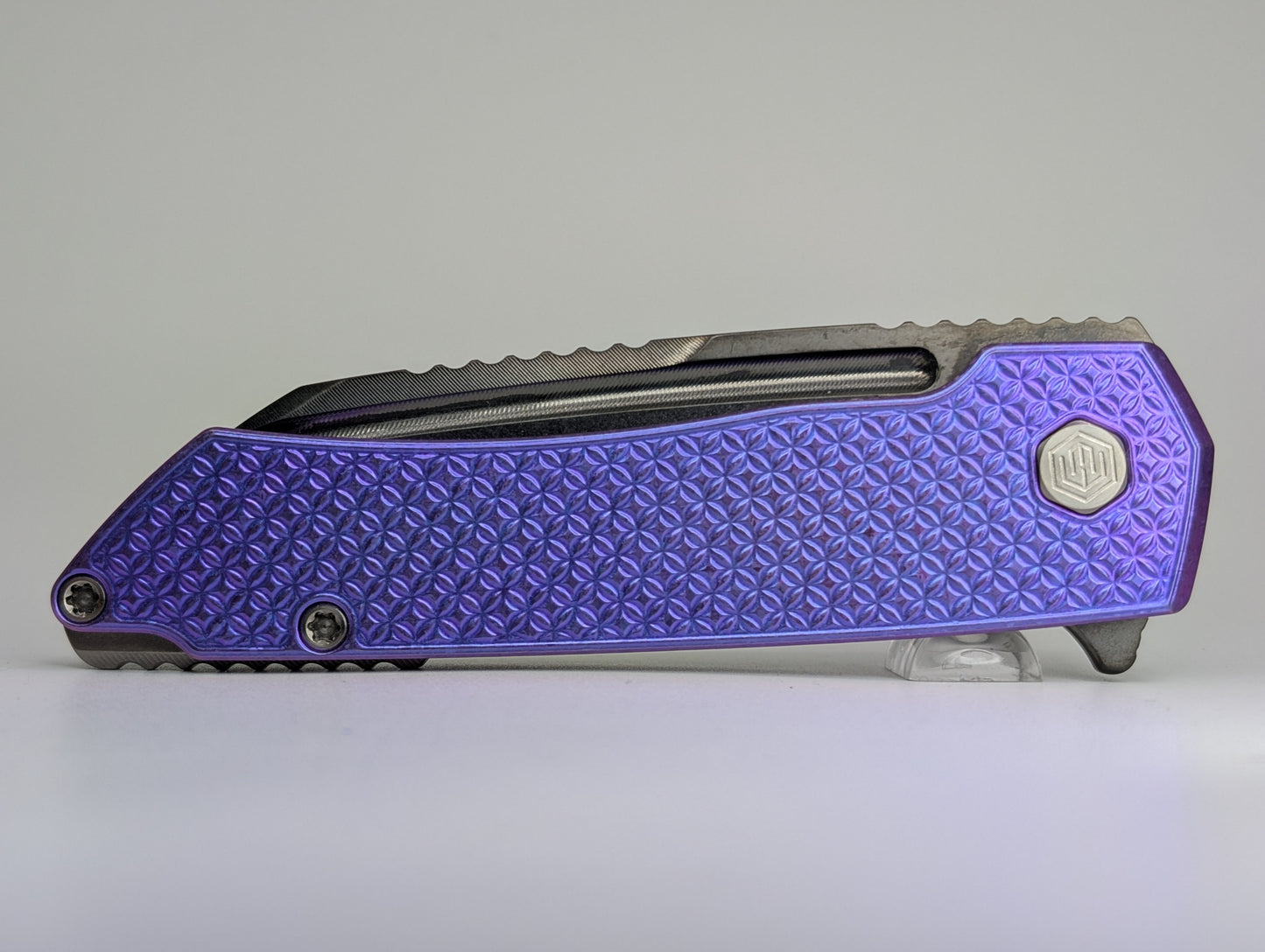MachineWise Mojave Custom Limited Edition Full Dress Crystalized Ti Framelock Folding Knife #1019