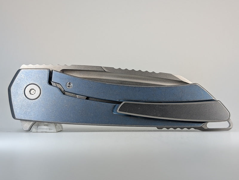 MachineWise Mojave Denim (S90V | Lightwash | Smooth Handle) Framelock Folding Knife #542 *BLEM*