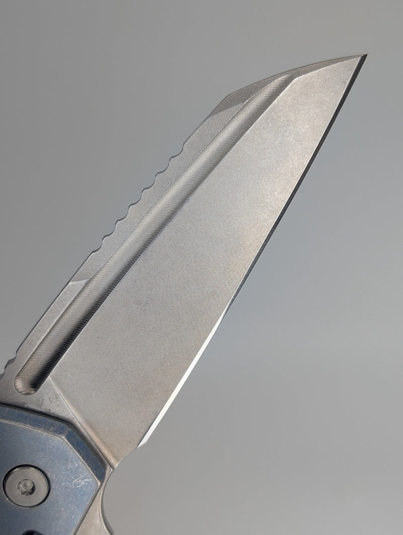 MachineWise Mojave Denim (S90V | Lightwash | Smooth Handle) Framelock Folding Knife #542 *BLEM*