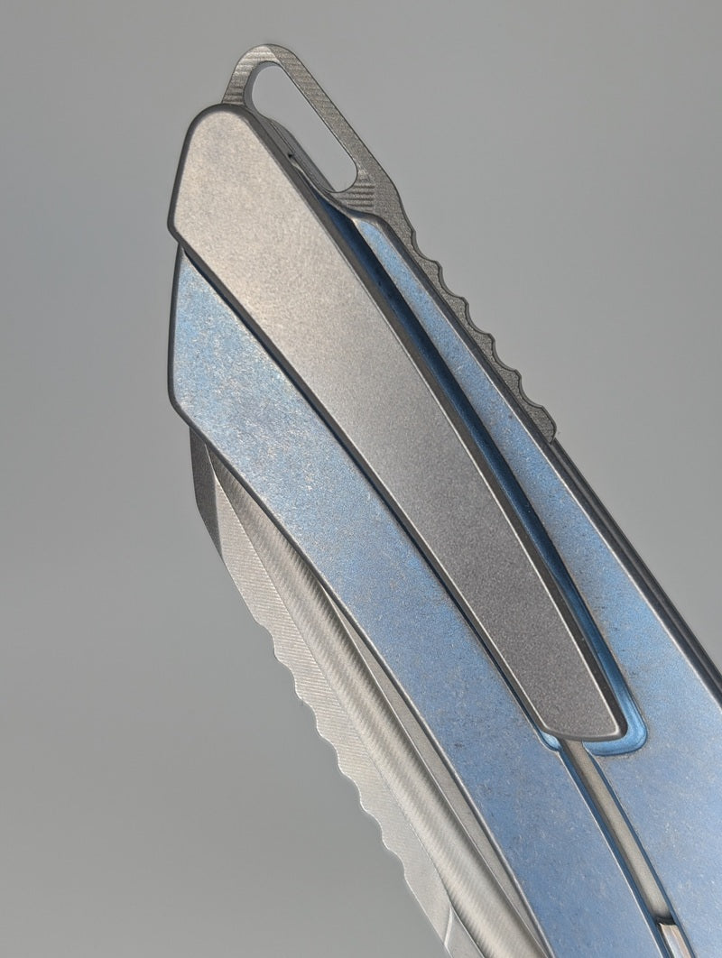 MachineWise Mojave Denim (S90V | Lightwash | Smooth Handle) Framelock Folding Knife #542 *BLEM*