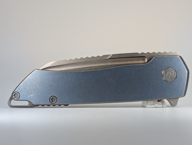 MachineWise Mojave Denim (S90V | Lightwash | Smooth Handle) Framelock Folding Knife #542 *BLEM*