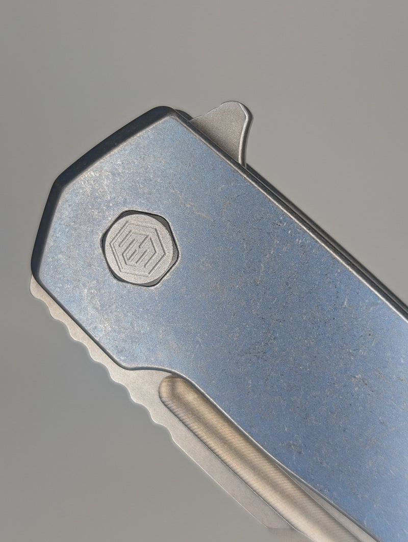 MachineWise Mojave Denim (S90V | Lightwash | Smooth Handle) Framelock Folding Knife #542 *BLEM*